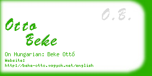 otto beke business card
